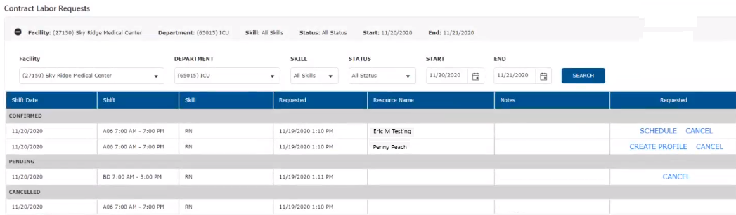 Manage Contract Labor Requests
