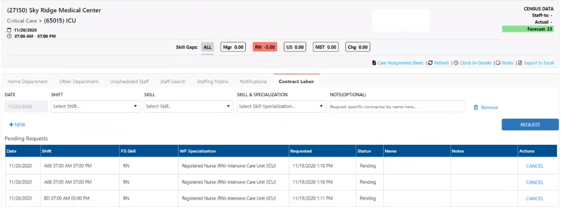 Request Contract Labor Resources